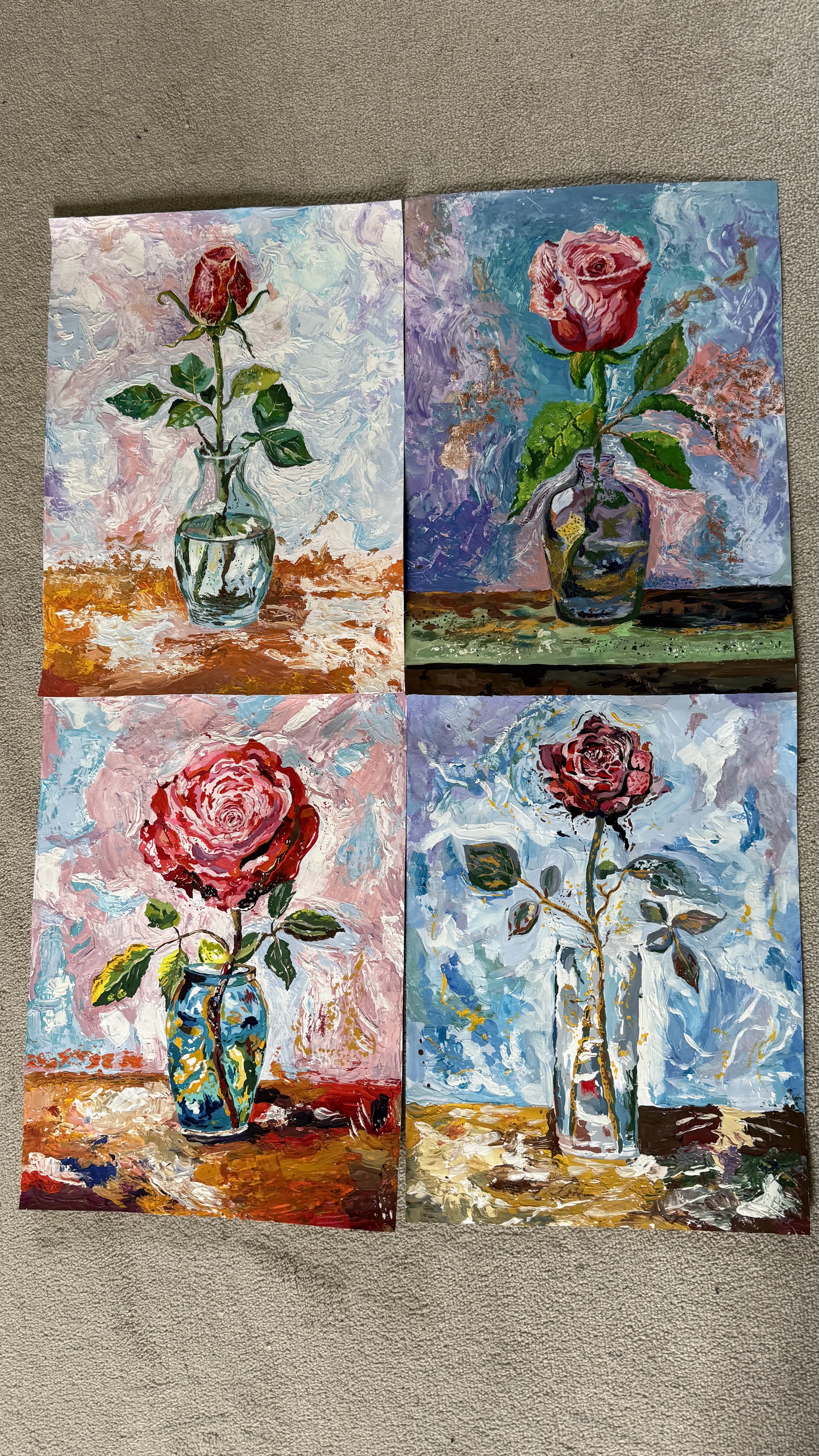 Chronicles of Matter — four rose paintings at Trajectories of Life, London